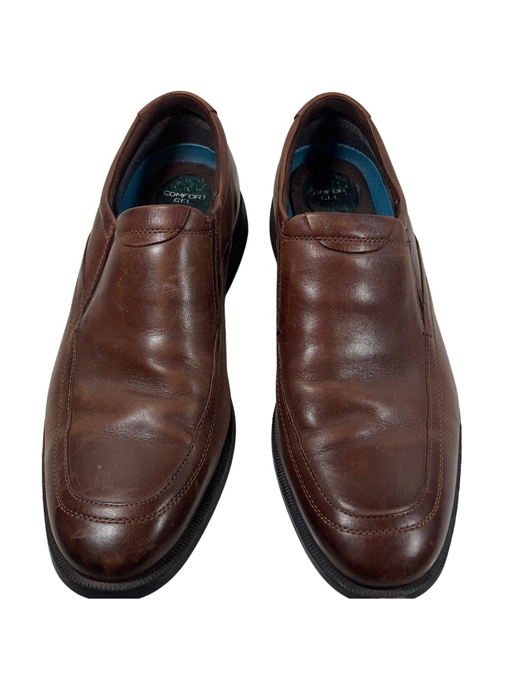 NUNNBUSH Comfort Gel Memory Foan Brown Leather Loafers Casual Dress Shoes 12M
